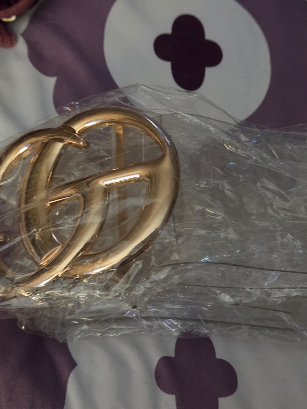 Gold Double-G Belt Buckle Clear BELT 4' LONG